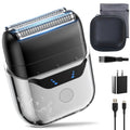 Aparat de Ras Electric ANSATO™️, Ultra Compact, Portabil, Afisaj Digital, Senzor Inteligent de Barba, Cablu USB-C, 3x Capete de Taiere, Perie Curatare, Husa Depozitare, Incarcator si Geanta Transport incluse